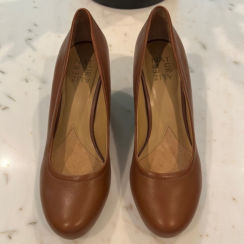 Naturalizer brown wedge pumps. Never worn.
